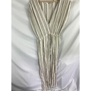 Elan V Neck Cinch Waist Boho Coverup Dress Size Large